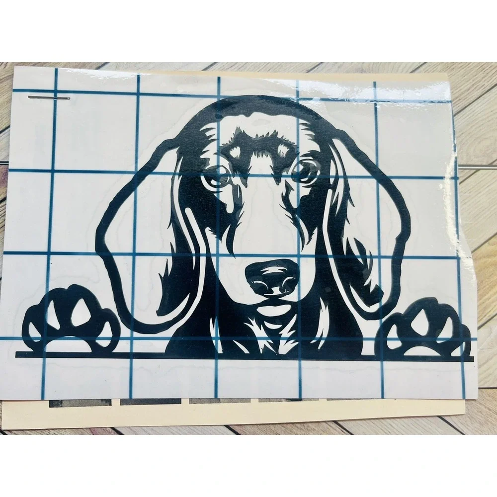Dachshund Black Vinyl Decal Car Window Laptop Tablet Tumbler Notebook 3.5 X 5.5
